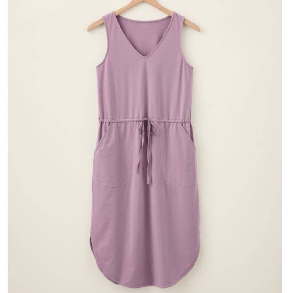 Garnet Hill Recycled Easy Knit Tank Dress in Lavender Purple Size Small